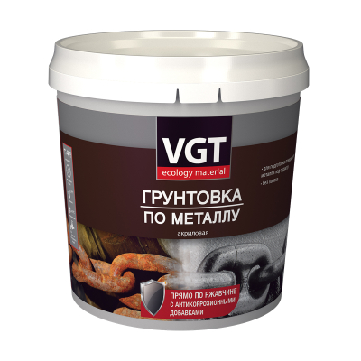 Грунтовка ВД-АК-0301 по металлу черная 1кг VGT ;11607682