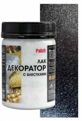 Лак декоративный с блестками Palizh  №191 серебро 0,2кг;  11605662