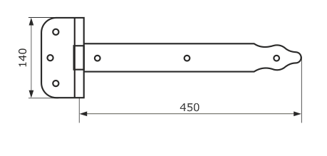 Петля-стрела ПС- 450  черная (Балаково) DOMART; 11593814