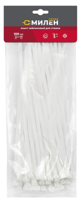 Хомуты нейлоновые для стяжки 3,6х150мм, белые 100 штук Милен 143526; 11615172
