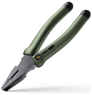 Плоскогубцы удлиненные 160мм рукоятка софттач Home Series Green  Deli HT2106L; 11612837