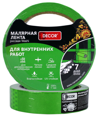 Малярная лента 48ммх25м для внутренних работ DECOR 792-4825; 11615150