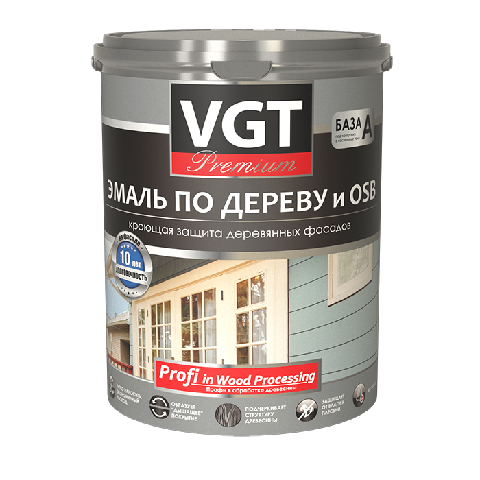 Эмаль VGT для дерева  Профи  ВД АК 1179  супербелая база А