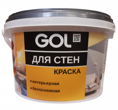 Краска акриловая для стен ВД-АК-2180 белоснежная GOL 152  3кг; 11605771