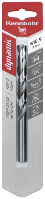 Сверло по металлу ЦХ 10,5х133мм, HSS-G Р6М5, 1шт/уп RENNBOHR DYNAMIC CARD (675105); 11614292