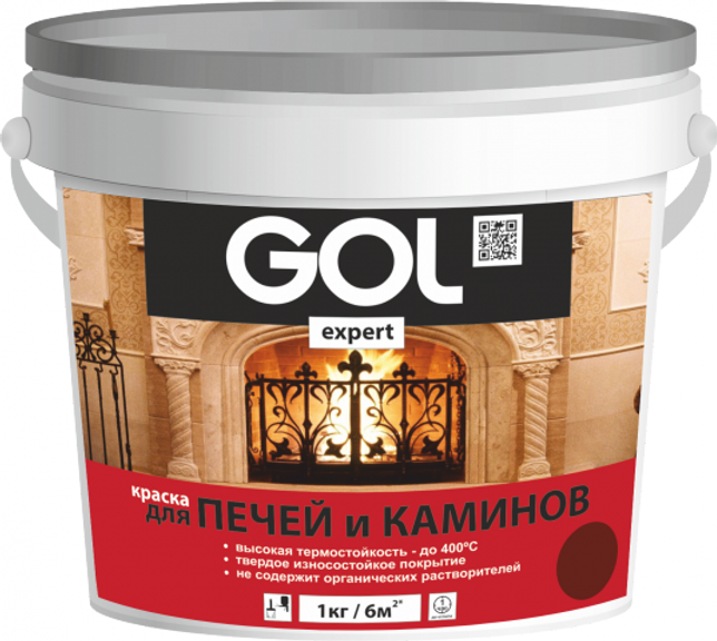 Краска для ПЕЧЕЙ и КАМИНОВ GOLexpert 140 красно-коричневая 3кг 11605978
