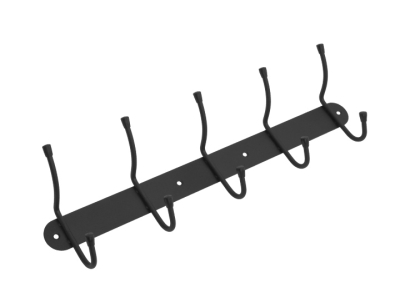 Вешалка настенная на планке 5 двойных крючка черный (Балаково) DOMART; УТ-00000060