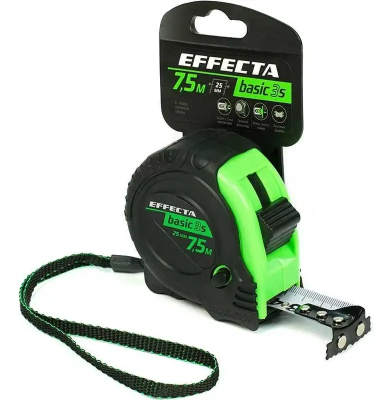 Рулетка 7,5м-25мм с магнитом 3 стопа EFFECTA Basic 3S (577525S); 11614265