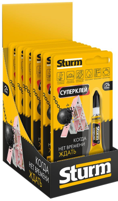 Суперклей 3г на единичном блистере, 12 шт. в упаковке STURM 07-17-07; УТ-00000133