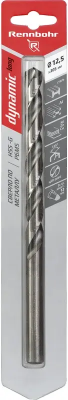 Сверло по металлу ЦХ 12,5х205мм, HSS-G Р6М5, 1шт/уп RENNBOHR DYNAMIC LONG CARD (669125); 11614300