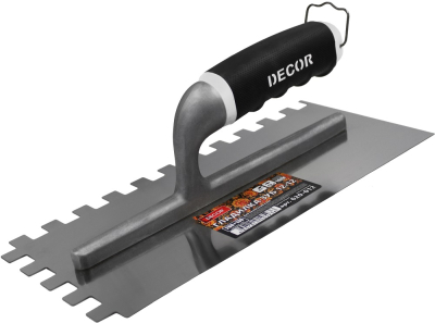 Гладилка 280х130мм с зубьями 12х12мм, сталь 0,7 мм 2К ручка (DЕCOR 620-012); 11615134