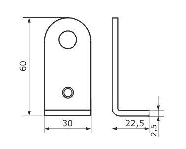 Проушина 30*80 угловая белая (Балаково) DOMART; 56211
