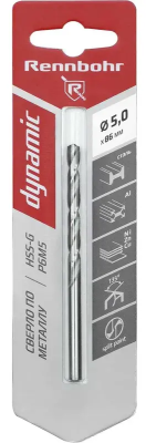 Сверло по металлу ЦХ 9,0х125мм, HSS-G Р6М5, 1шт/уп RENNBOHR DYNAMIC CARD (675090); 11614562