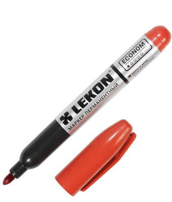 Маркер перманентный красный 3мм LEKON ECONOM 012413; 11614360