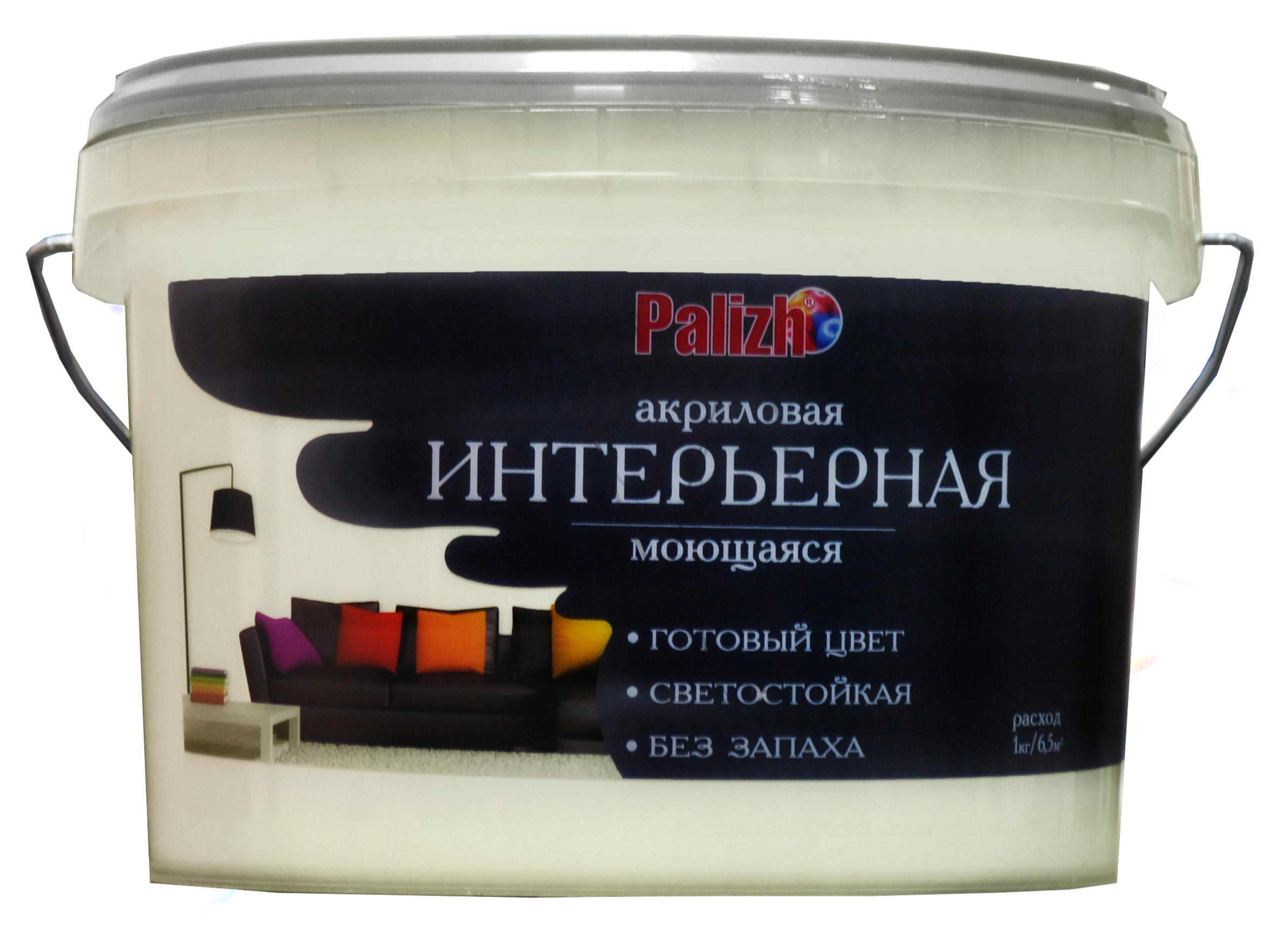 Краска PALIZH акриловая интерьерная моющаяся №303 крем-брюле 3,7 кг; 11605594