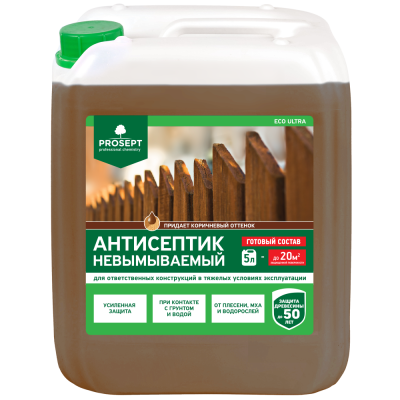 Антисептик невымываемый  PROSEPT ECO ULTRA  коричневый готовый состав 5л 062-5; 11609045