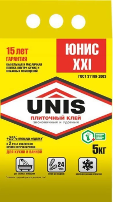 Клей плиточный Юнис-XXI 5кг UNIS; 26202