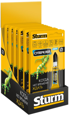 Суперклей-гель 3г на единичном блистере, 12 шт. в упаковке STURM 07-17-27; УТ-00000135