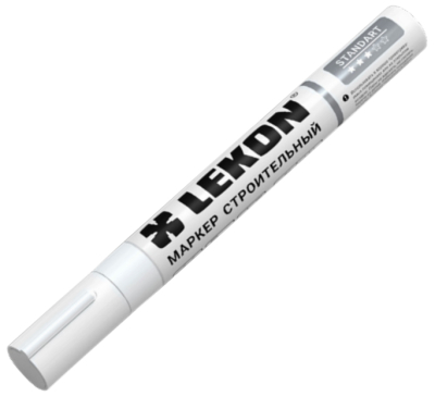Маркер с нитроэмалью 4мм белый LEKON Standart 011904; 11614381