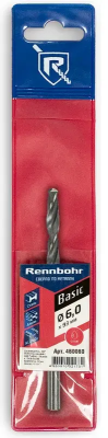 Сверло по металлу ЦХ 6x93мм 1шт/уп  HSS-R  Р6М5К5 RENNBOHR BASIC (460060); 11614243