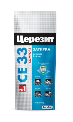 Затирка CERESIT СЕ33 S  №01 белый 2-5мм 2кг  790885;  11588334