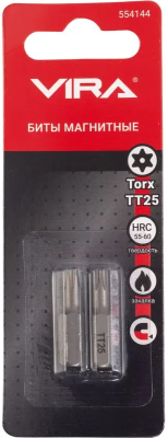 Биты магнитные 25мм CR-V TORX T 25 2шт. VIRA 554144; УТ-00000226