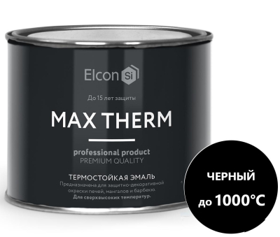 Эмаль термостойкая Elcon Max Therm черная 1000 градусов 0,4кг 00-00002903; 11609166