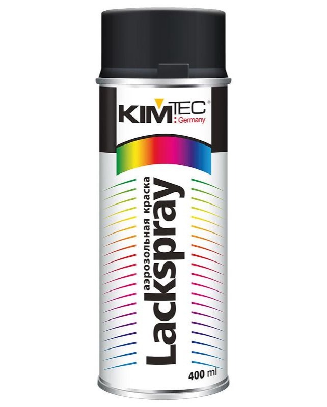 Краска аэрозольная RAL 9017 KIM TEC Черная глянец; 11587800  