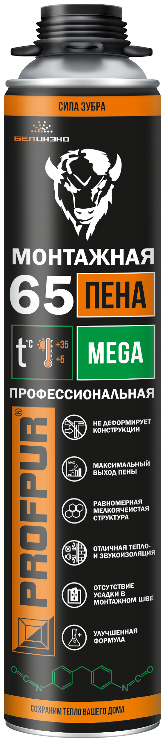 Пена всесезонная профессиональная PROFPUR MEGA 65л; 11592222