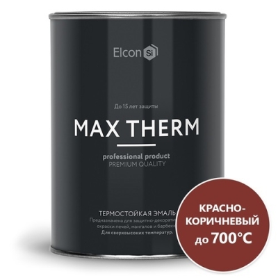 Эмаль термостойкая красно-коричневая 700 градусов (0,8кг) 00-00002882 Elcon Max Therm; 11613825