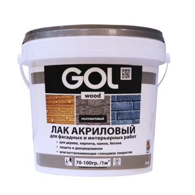 Лак акриловый полуматовый по дереву GOLwood 2,4кг Wd-290-M;  11606055