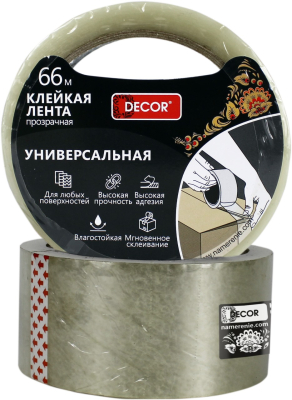 Клейкая лента 48мм х 66м прозрачная DЕCOR  788-4866; 11614087