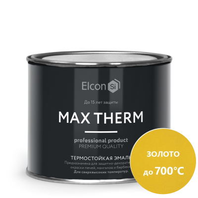 Эмаль термостойкая Elcon Max Therm золото 700 градусов 0.4кг; 11608988