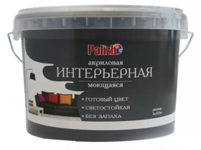 Краска PALIZH №319 интерьерная моющаяся кварц RAL 7040 (3,7 кг); 11606915