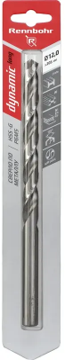 Сверло по металлу ЦХ 12,0х205мм, HSS-G Р6М5, 1шт/уп RENNBOHR DYNAMIC CARD (669120); 11614478