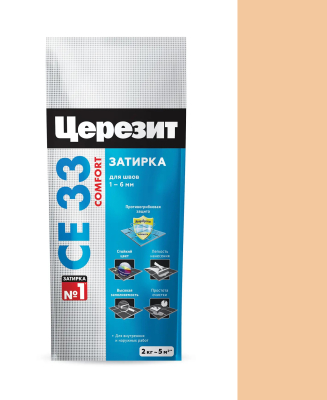Затирка CERESIT СЕ33 S  №28 персик 2-5мм 2кг  790886; 11588319