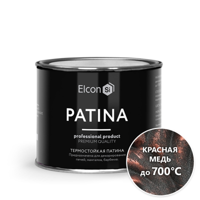 Эмаль Elcon Patina термостойкая красная медь 0,2кг; 11607349