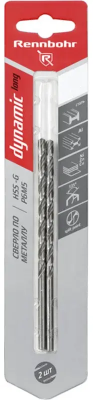Сверло по металлу ЦХ 4,2х119мм, HSS-G Р6М5, 2шт/уп RENNBOHR DYNAMIC LONG CARD (669042); 11614092