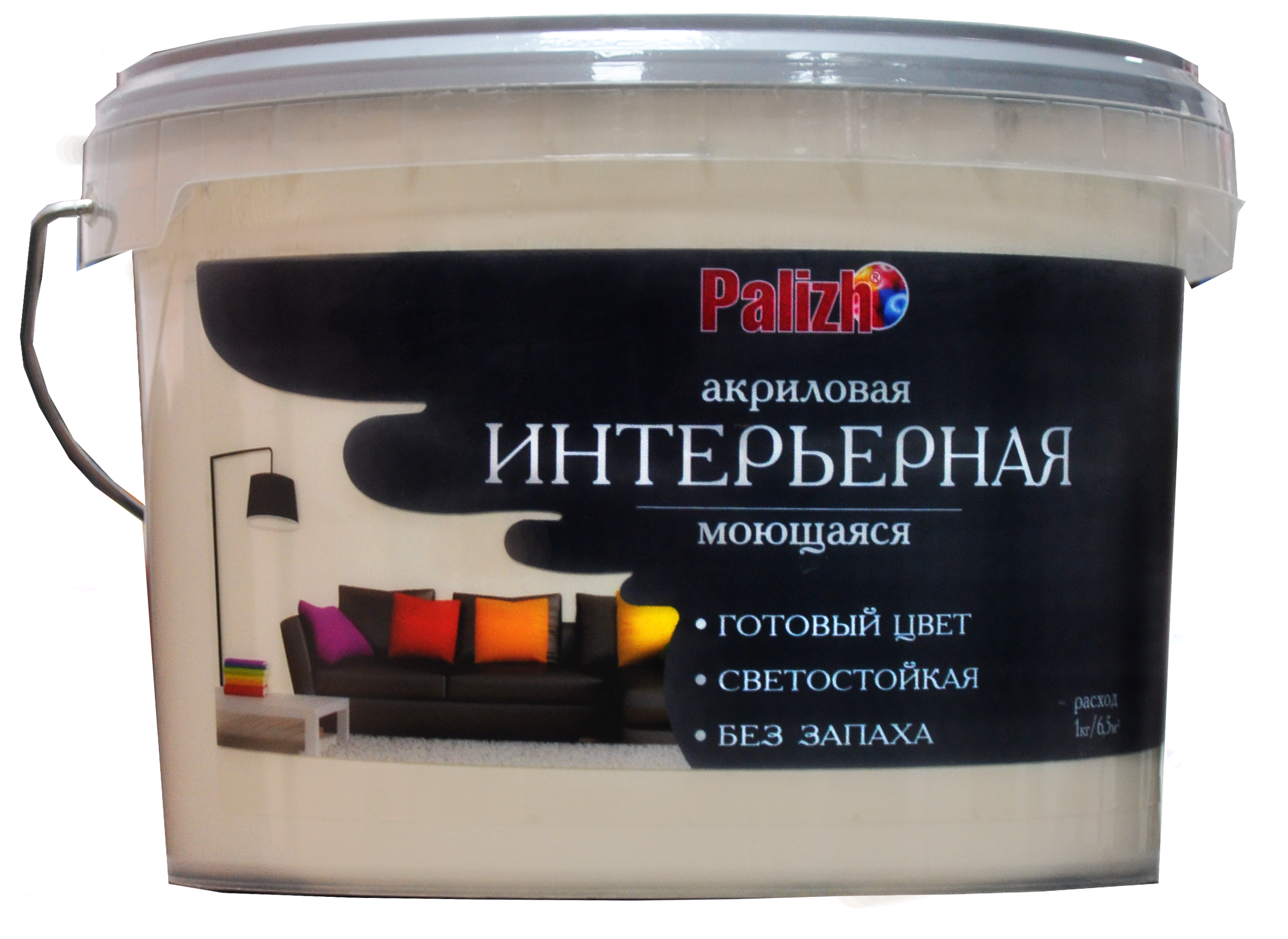 Краска PALIZH акриловая интерьерная моющаяся №311 шафран 3,7 кг; 11605602