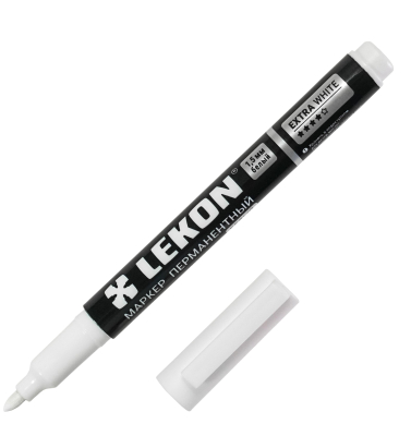 Маркер перманентный 1,5мм белый LEKON EXTRA WHITE 012392; 11614374