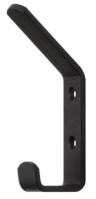 Крючок-вешалка усиленный двухрожковый модель 2, черный матовый (Балаково) DOMART; УТ-00000066