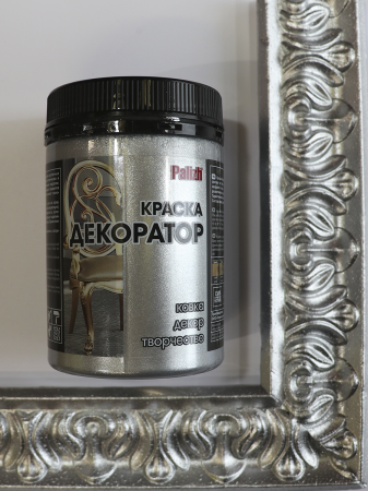 Краска декоратор акриловая PALIZH №172 серебро металлик, 0,25 кг; 11597110