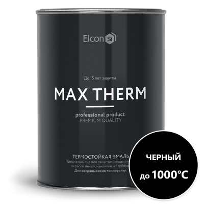 Эмаль термостойкая Elcon Max Therm черная 1000 градусов 25кг 00-00000002; 11607925