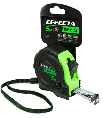 Рулетка 5м-19мм с магнитом 3 стопа EFFECTA Basic 3S (570519S); 11614169