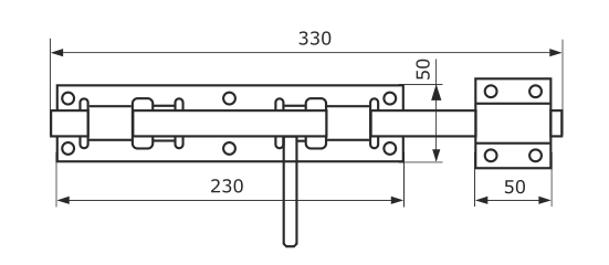 Засов дверной ЗД- 300 черный (Балаково) DOMART; 11589240