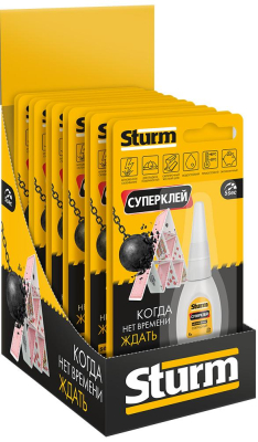 Суперклей 5г на единичном блистере, 12 шт. в упаковке STURM 07-17-67; УТ-00000137