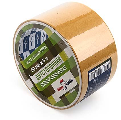 Клейкая лента двусторонняя полипропиленовая Klebebander, 50 мм×5 м 22607