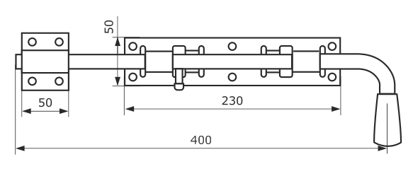 Засов гаражный ЗГ-400 мод.2  черный (Балаково) DOMART; 11589254