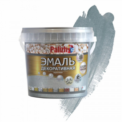 Эмаль акриловая декоративная №91 Palizh серебро 0,9кг DЕ-91-0,9; 11606247