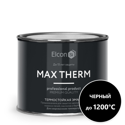 Эмаль термостойкая Elcon Max Therm черная 1200 градусов 0,4кг; 11607328